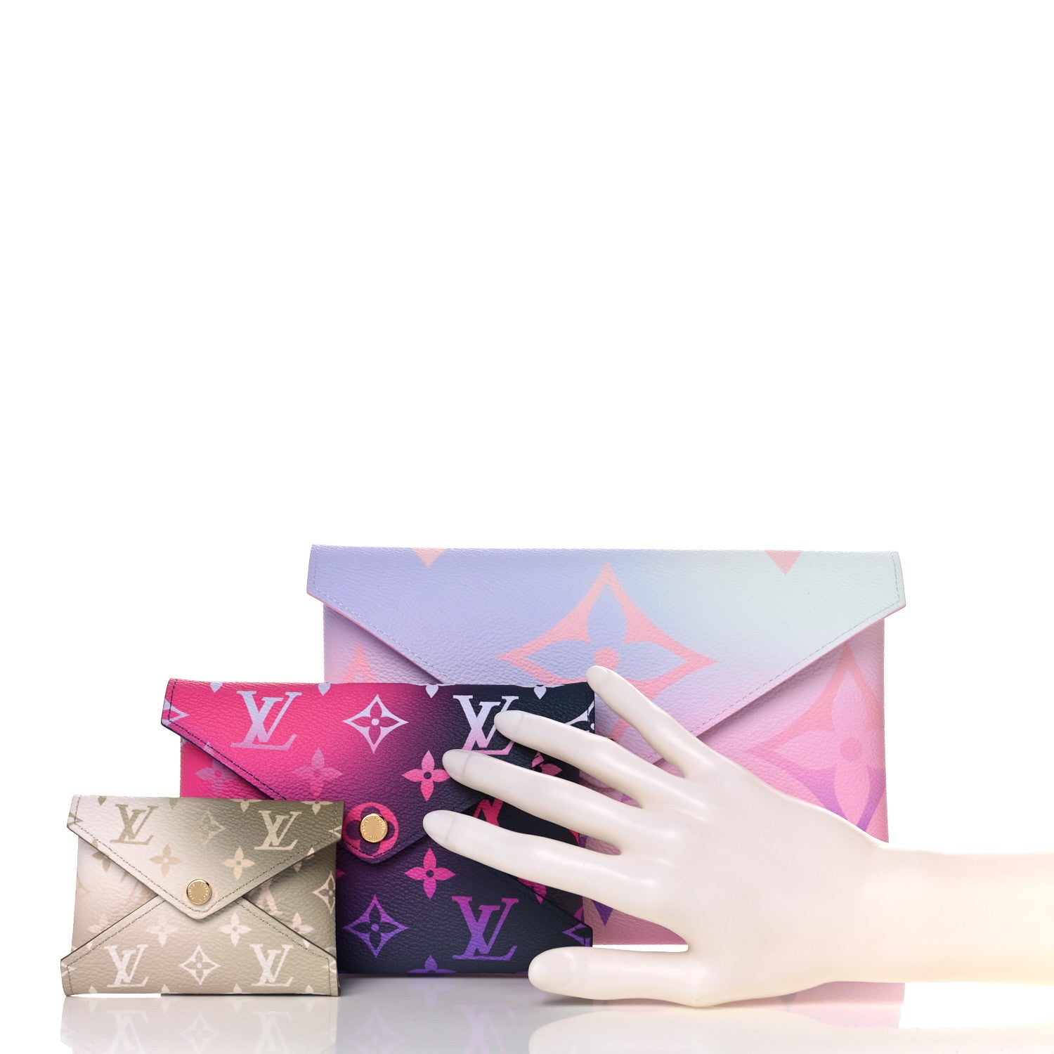 Louis Vuitton Monogram Giant Spring In The City Kirigami Pochette Set Sunrise Pastel Midnight Fuchsia Sunset Kaki 2 of 11