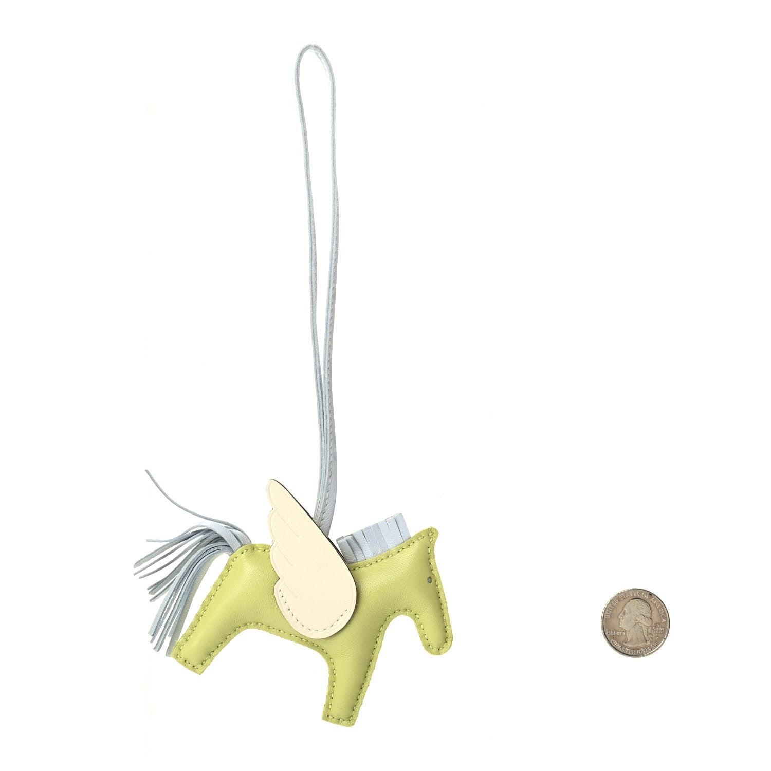 Hermes Milo Lambskin Grigri Rodeo Pegase Horse Bag Charm PM Jaune Bourgeon Bleu Brume Nata 2 of 5