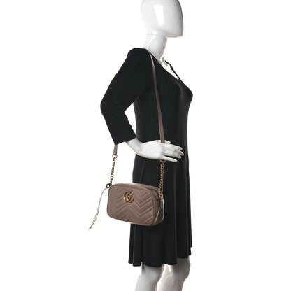 Gucci Calfskin Matelasse Small GG Marmont Chain Shoulder Bag Porcelain Rose 2 of 11