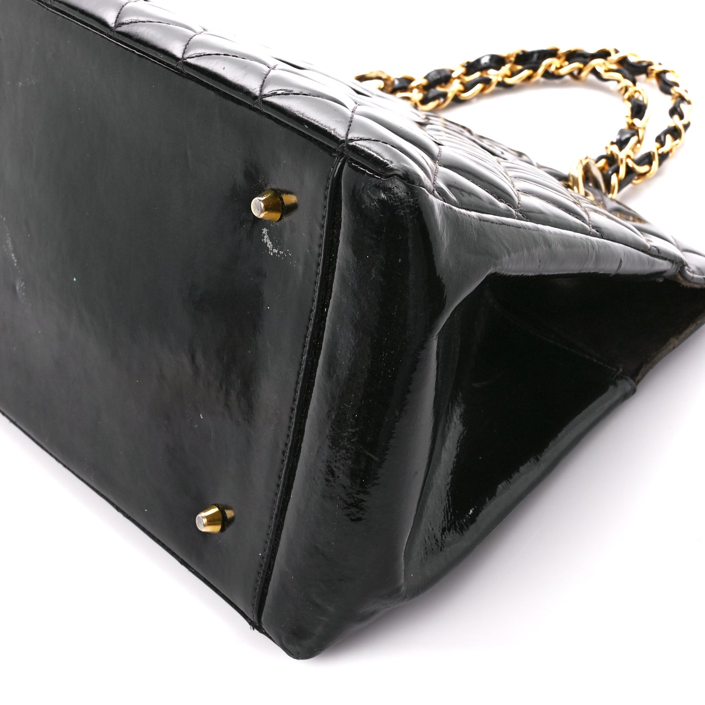 Patent Quilted Grand Shopping Tote GST Black