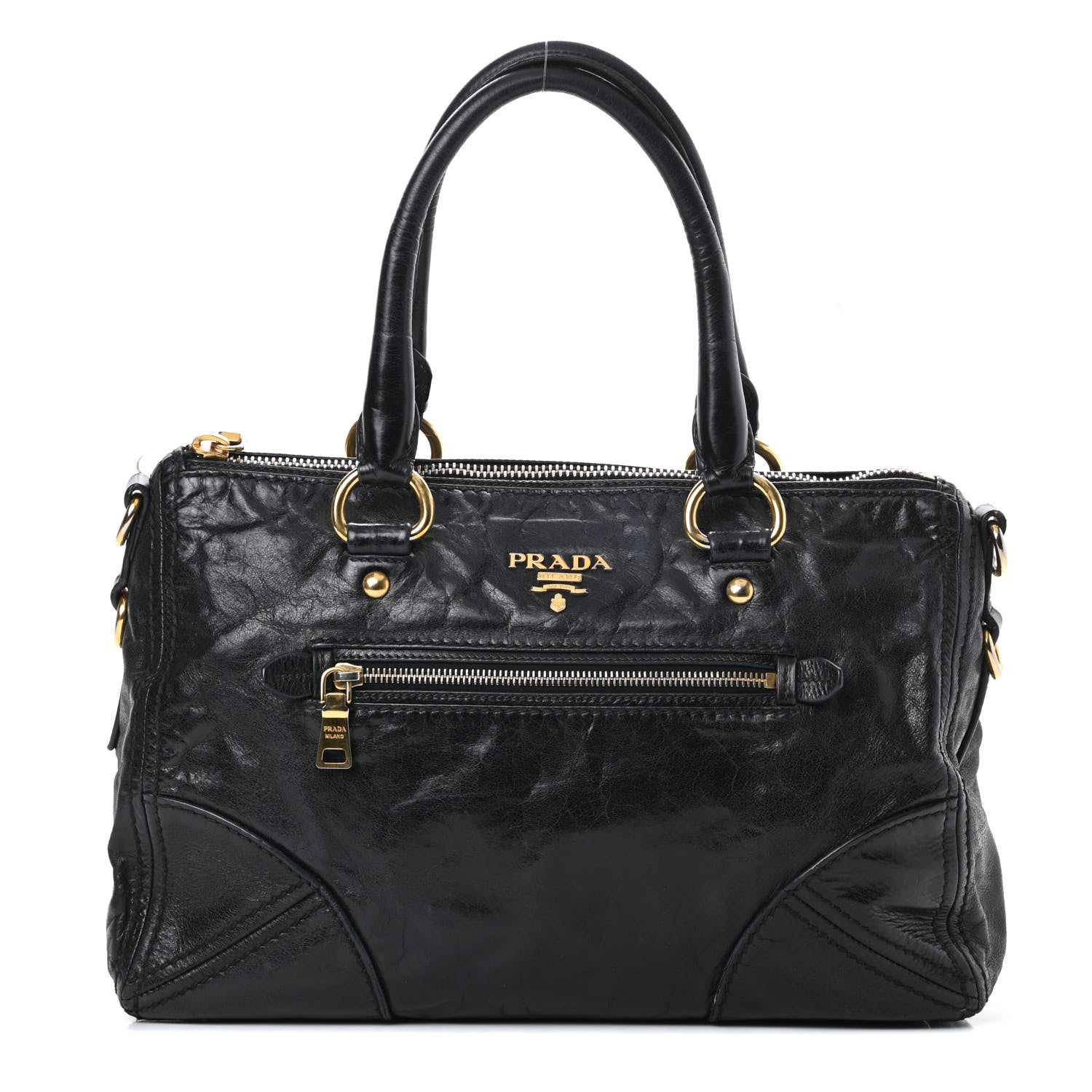 Prada Vitello Shine Shopping Satchel Black 1 of 20