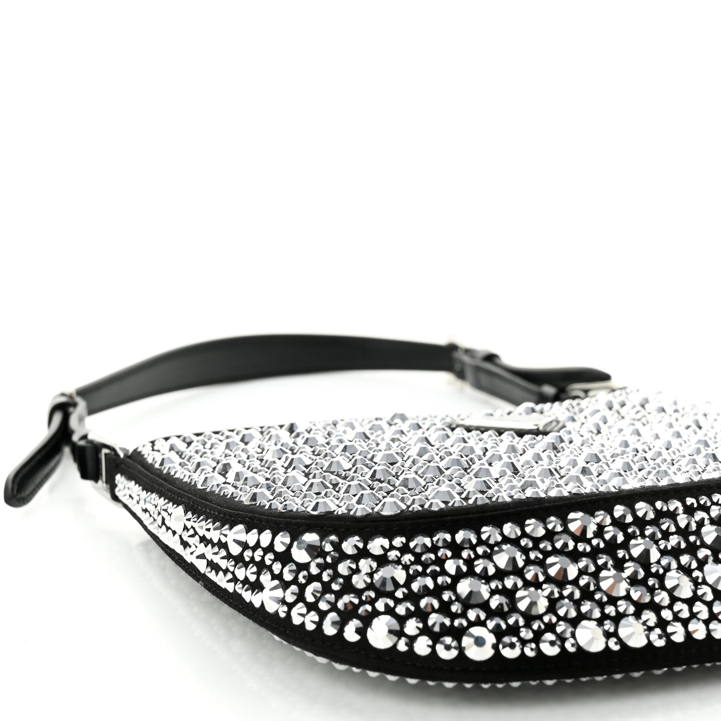 Satin Crystal Cleo Adjustable Strap Shoulder Bag Metal