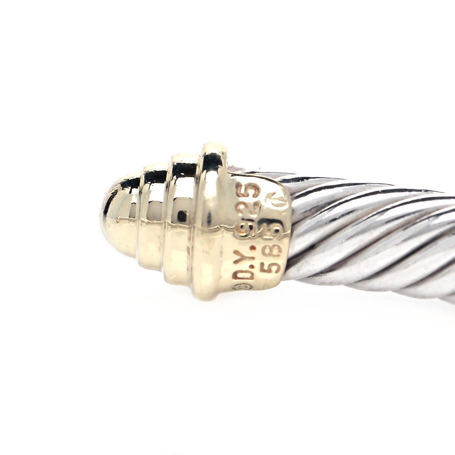 Sterling Silver 14K Yellow Gold 5mm Cable Classics Bracelet