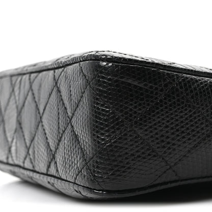 Chanel Lizard Quilted Small Tassel Camera Case Black 10 of 10