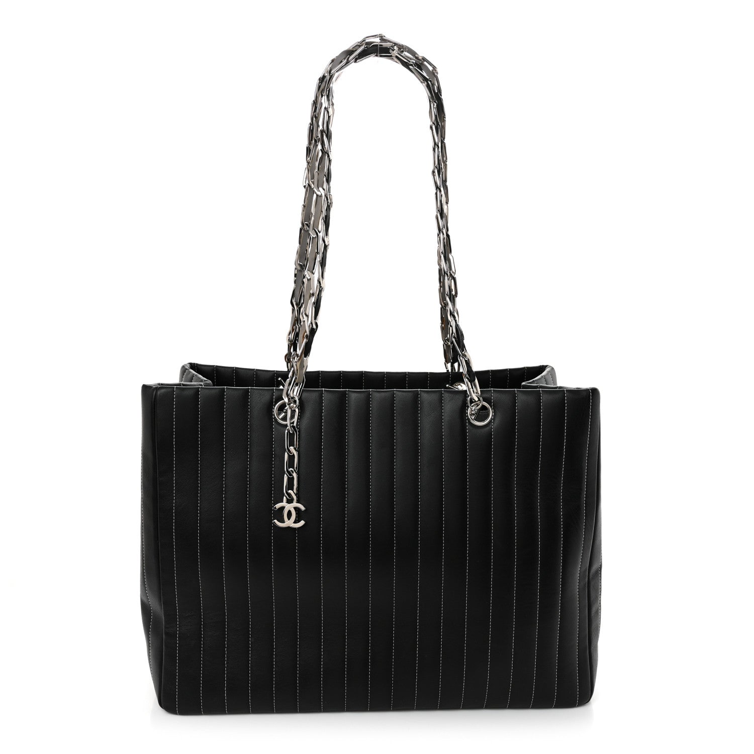 Chanel Lambskin Vertical Quilted Large Mademoiselle Tote Black 1 of 10