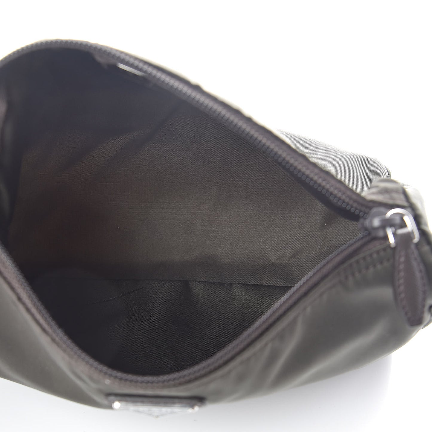 Nylon Tessuto Cosmetic Pouch Ebano