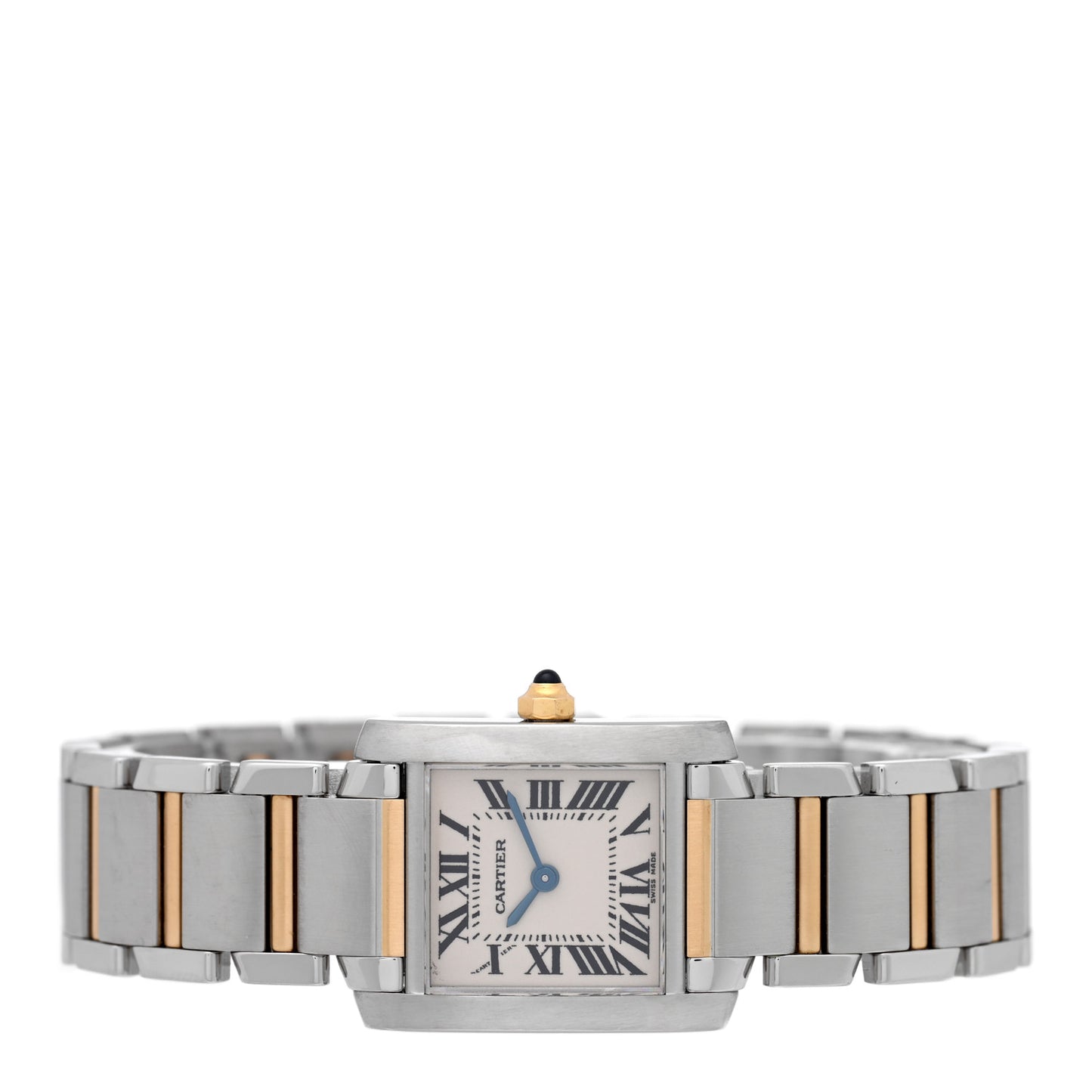 Stainless Steel 18K Yellow Gold 20mm Tank Francaise Quartz Watch