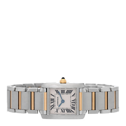 Cartier Stainless Steel 18K Yellow Gold 20mm Tank Francaise Quartz Watch 2 of 4