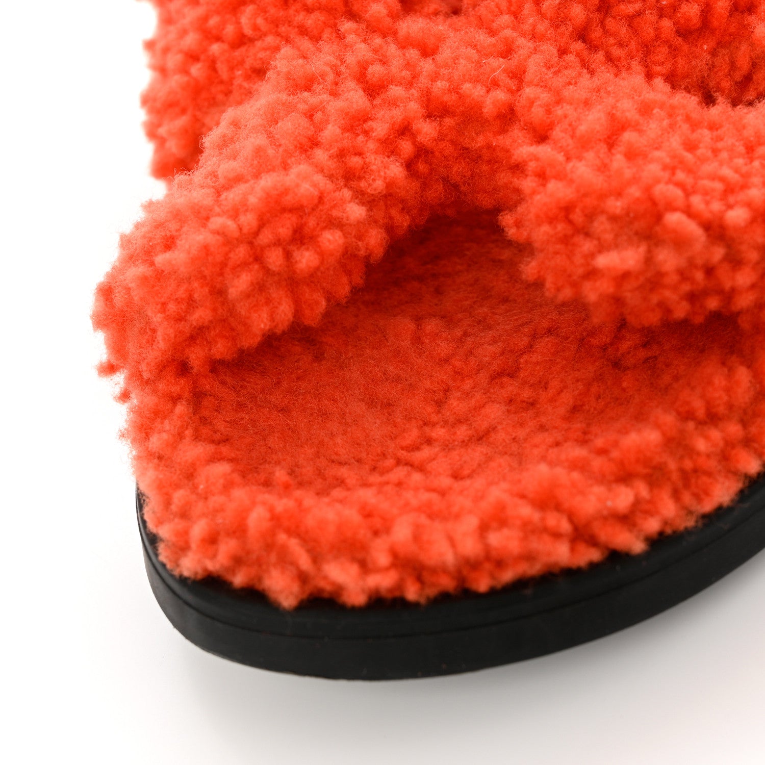 Hermes Woolskin Womens Chypre Sandals 36.5 Orange 9 of 10