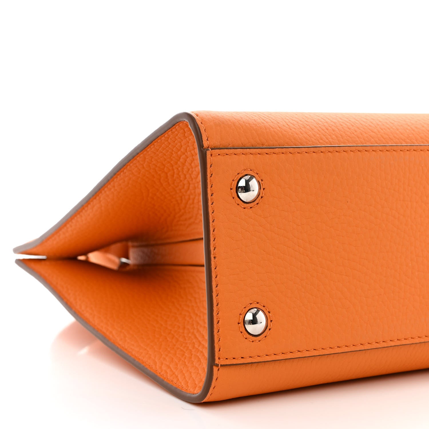 Burberry Grainy Calfskin Mini Frances Tote Orange 9 of 10