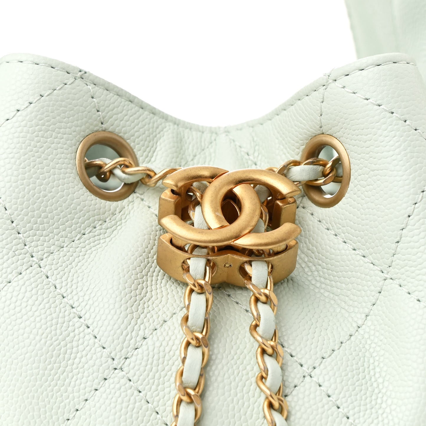 Caviar Quilted Small Chanel 25 Handbag Light Green