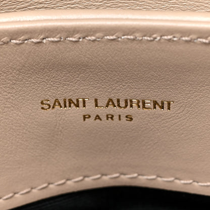 Saint Laurent Calfskin Y Quilted Monogram Small Loulou Chain Satchel Dark Beige 8 of 14