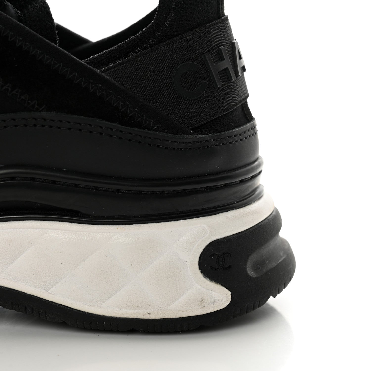 Chanel Velvet Calfskin Mixed Fibers CC Sneakers 37 Black 16 of 23
