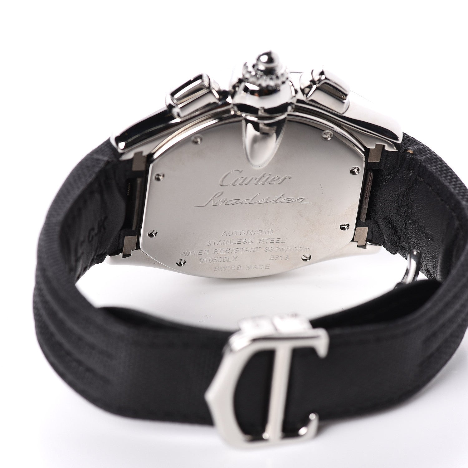 Cartier Stainless Steel Nylon 42mm Roadster Chronograph Automatic Watch Black 5 of 6