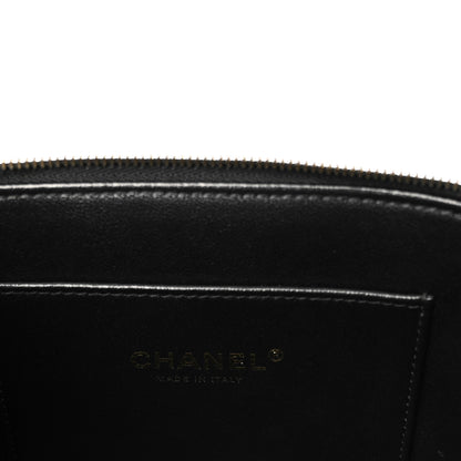 Chanel Lambskin Quilted Top Handle Vanity Case With Chain Black 6 of 10