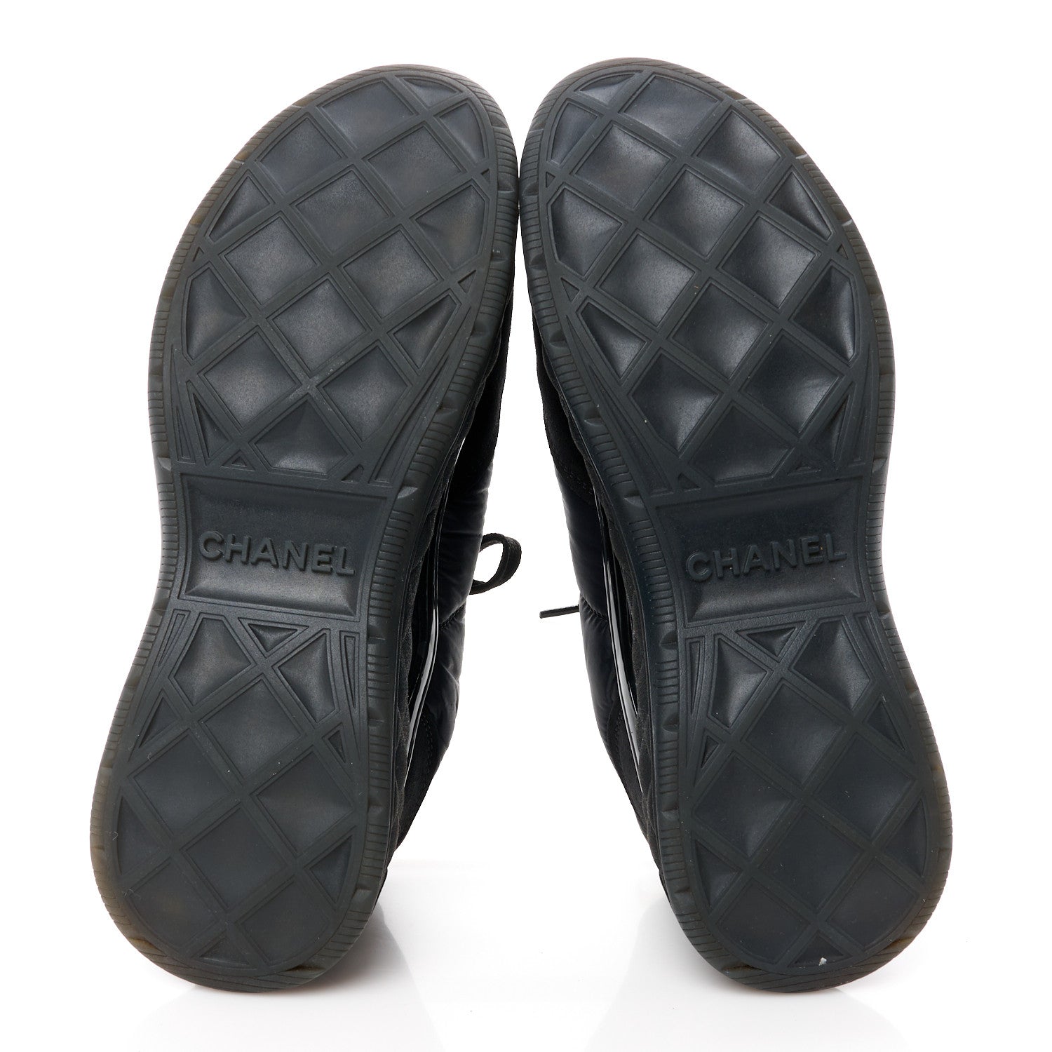 Chanel Nylon Suede Calfskin CC Sneakers 41 Black 5 of 10