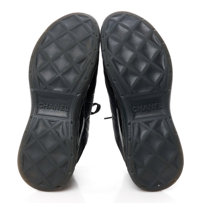Chanel Nylon Suede Calfskin CC Sneakers 41 Black 5 of 10