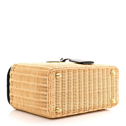 Prada Wicker Canvas Tote Naturale Black 4 of 11
