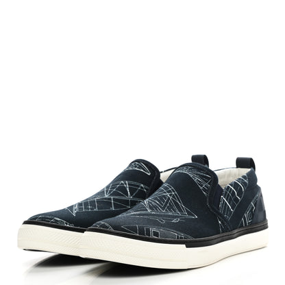 Louis Vuitton Canvas Victory Boats Slip On Sneakers 8 Pacific Blue 3 of 10