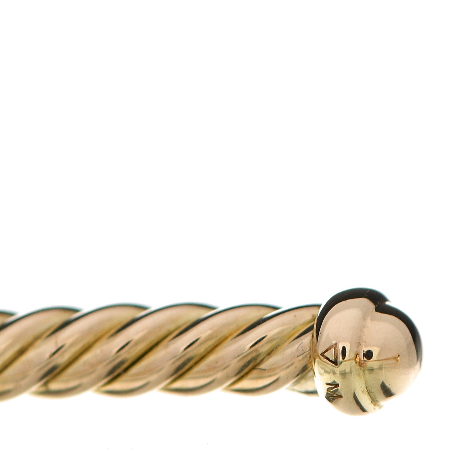 18K Yellow Gold 3mm Turquoise Rio Rondelle Cabled Cuff Bracelet