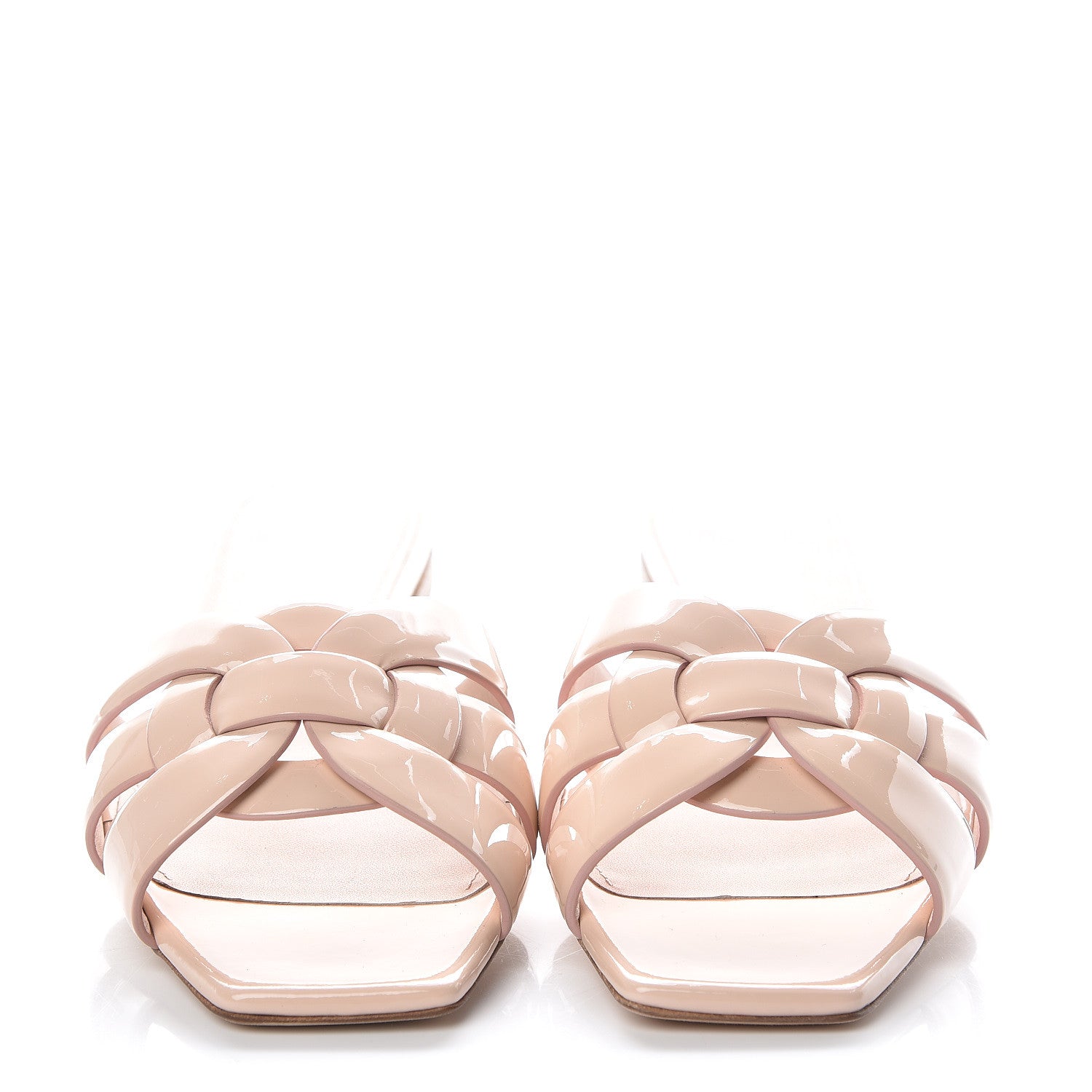 Saint Laurent Patent Tribute 05 Slide Sandals 36 Egg Shell 2 of 11