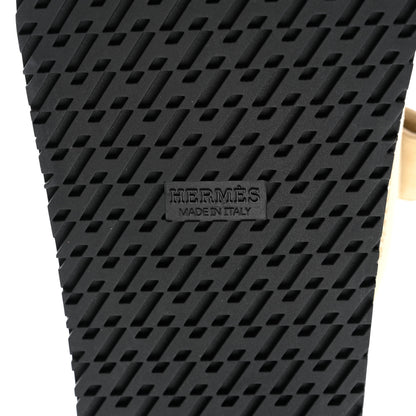 Hermes Suede Goatskin Womens Chypre Sandals 40.5 Beige Lin 6 of 9