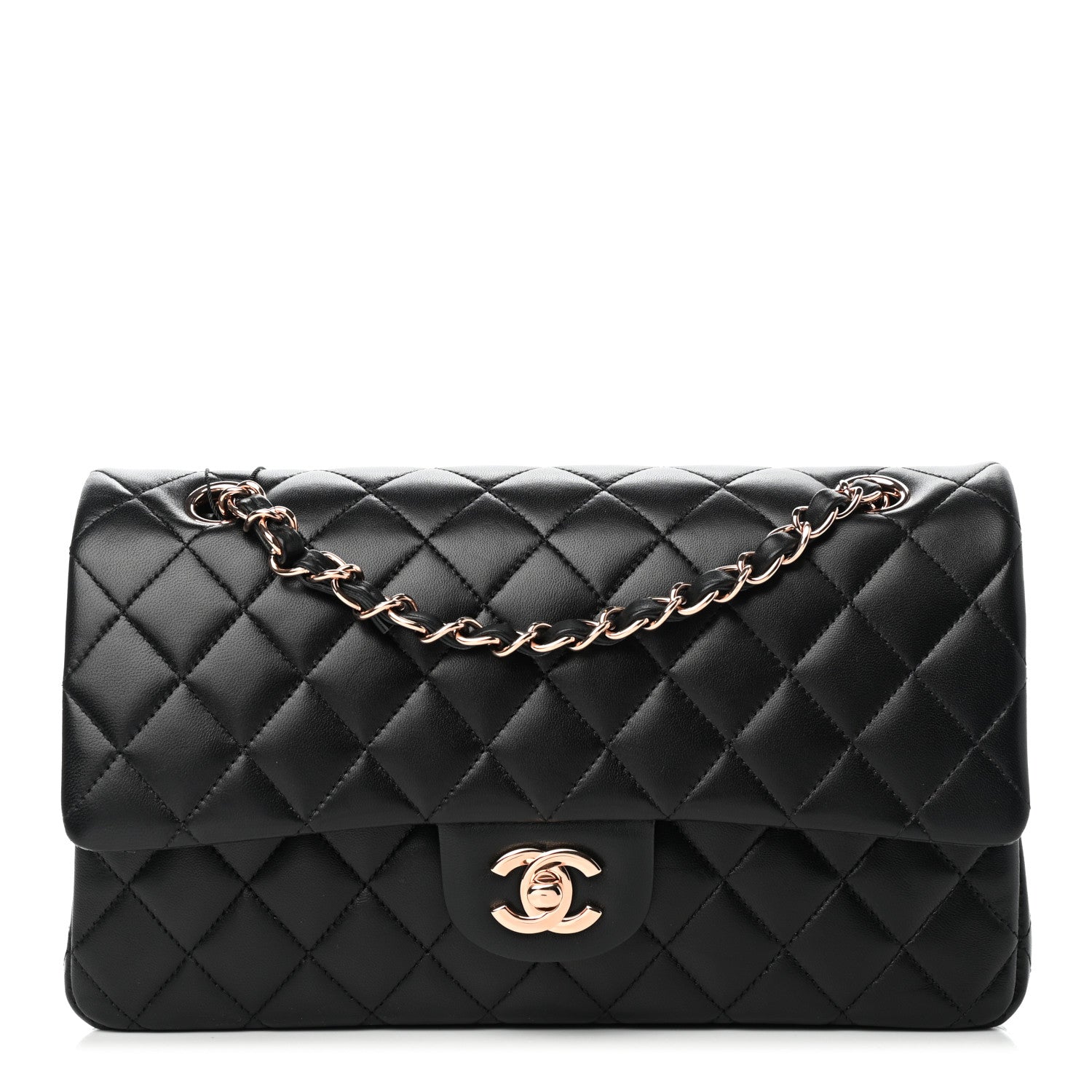 Chanel Lambskin Quilted Medium Double Flap Black 1 of 6