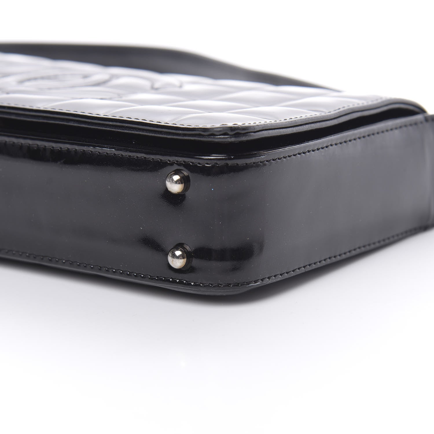 Chanel Patent Chocolate Bar Quilted CC Flap Black 10 of 12