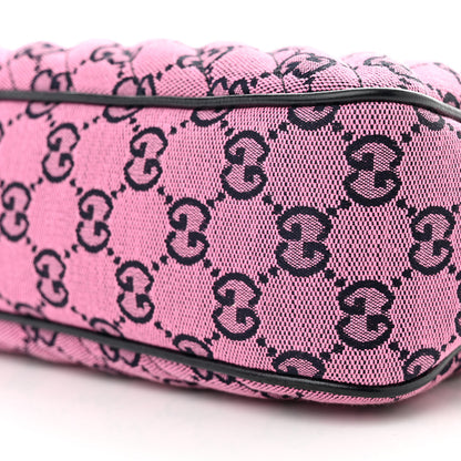 Gucci Monogram Multicolor Matelasse Diagonal Small GG Marmont Chain Shoulder Bag Pink Blue 10 of 10