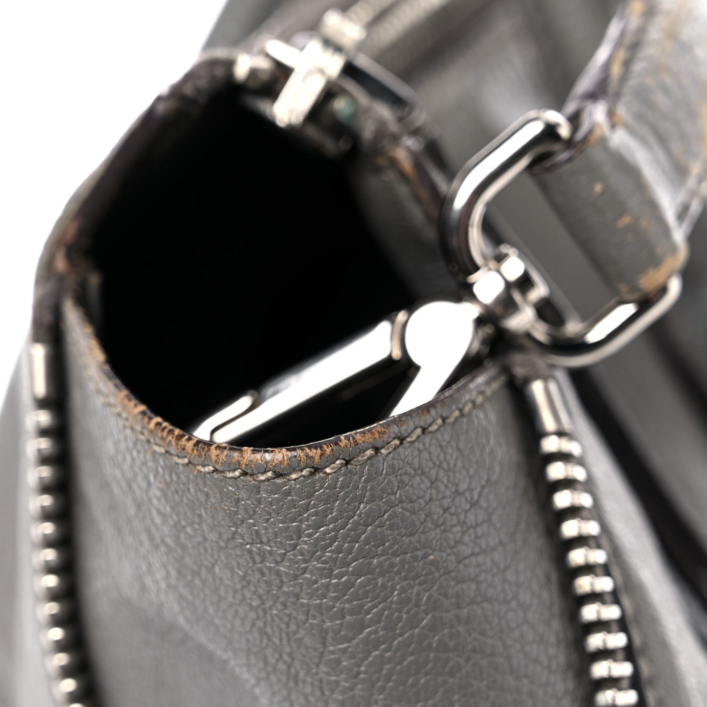 Goatskin Madras Zip Tote Pomice