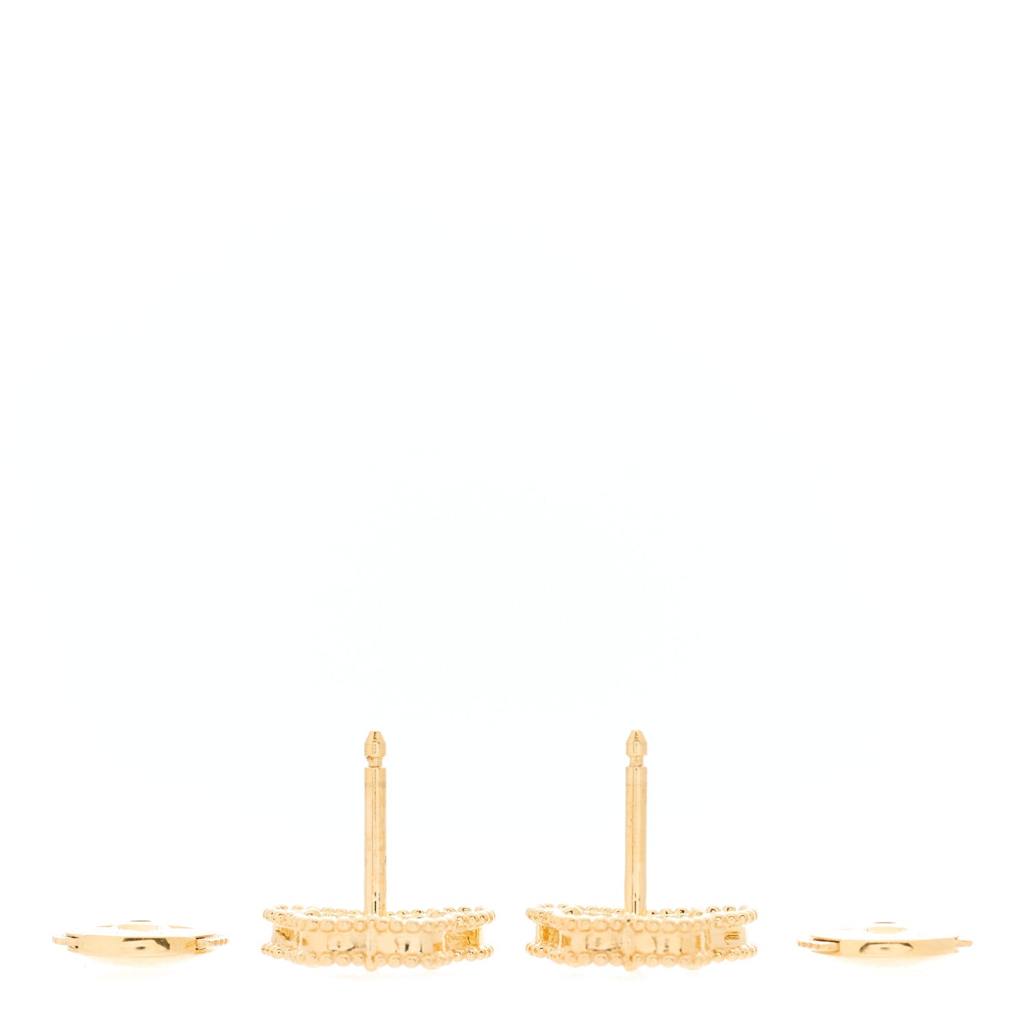 Van Cleef & Arpels 18K Yellow Gold Mother of Pearl Sweet Alhambra Butterfly Earrings 2 of 3