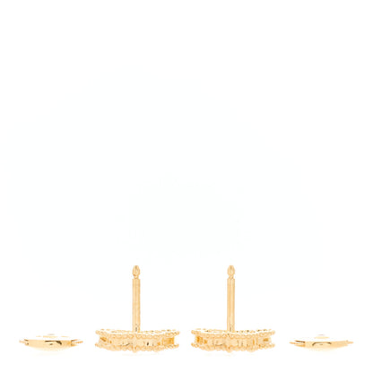 Van Cleef & Arpels 18K Yellow Gold Mother of Pearl Sweet Alhambra Butterfly Earrings 2 of 3