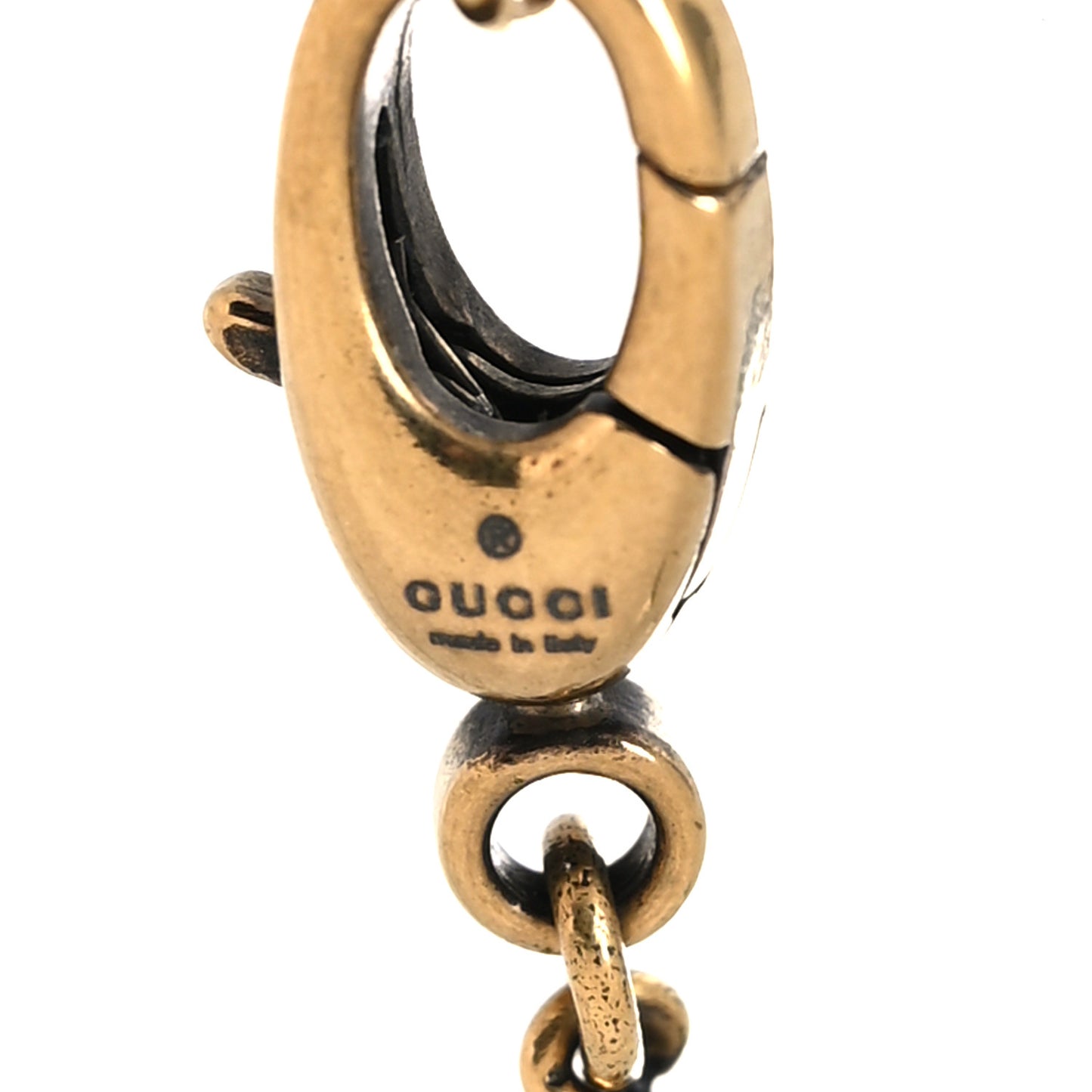 Metal Crystal Ram Head Necklace Aged Gold