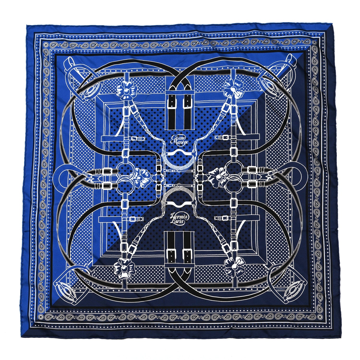 Hermes Silk Grand Manege Cut Bandana Love Scarf 70 1 of 7