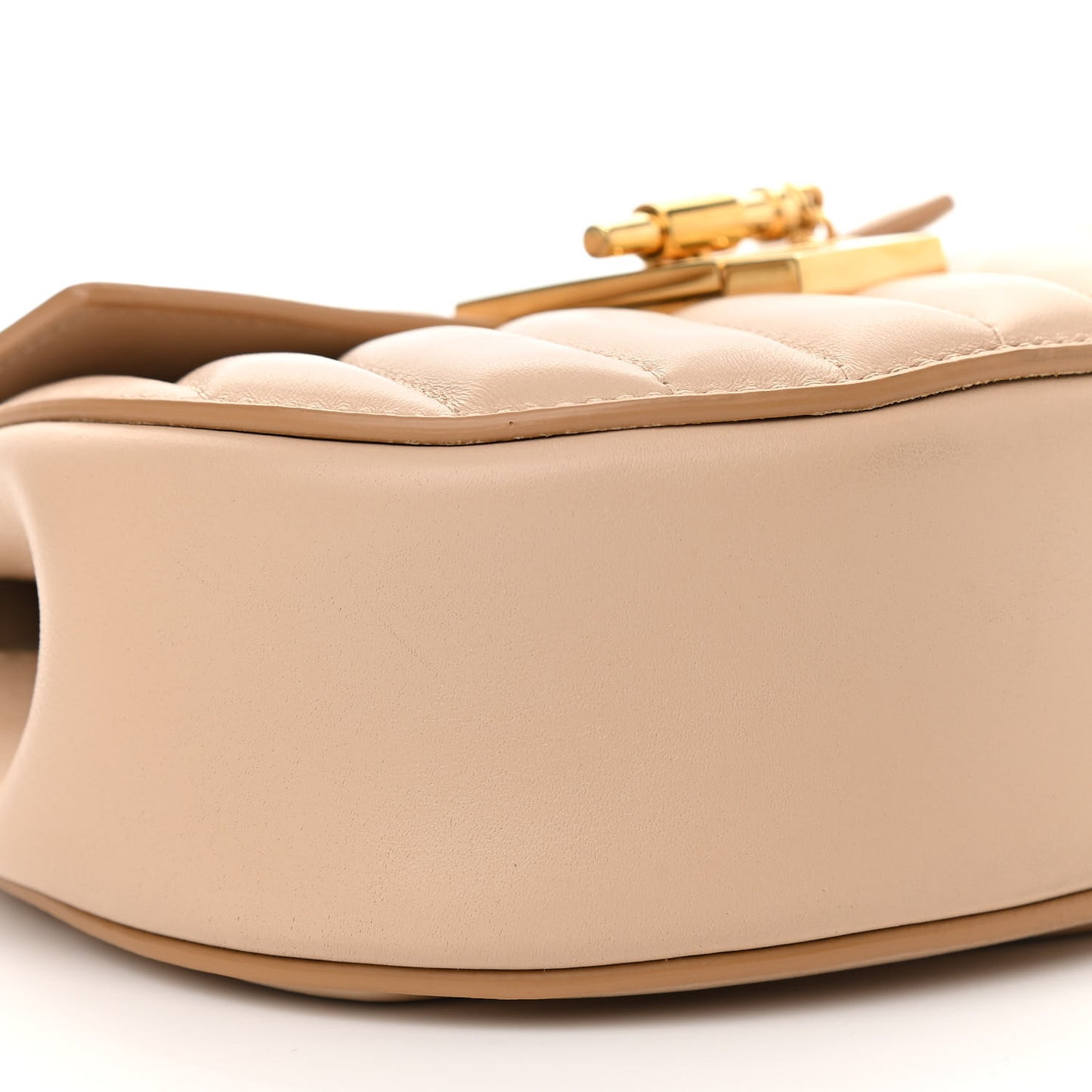Calfskin Quilted Mini Drew Bijou Shoulder Bag Pearl Beige
