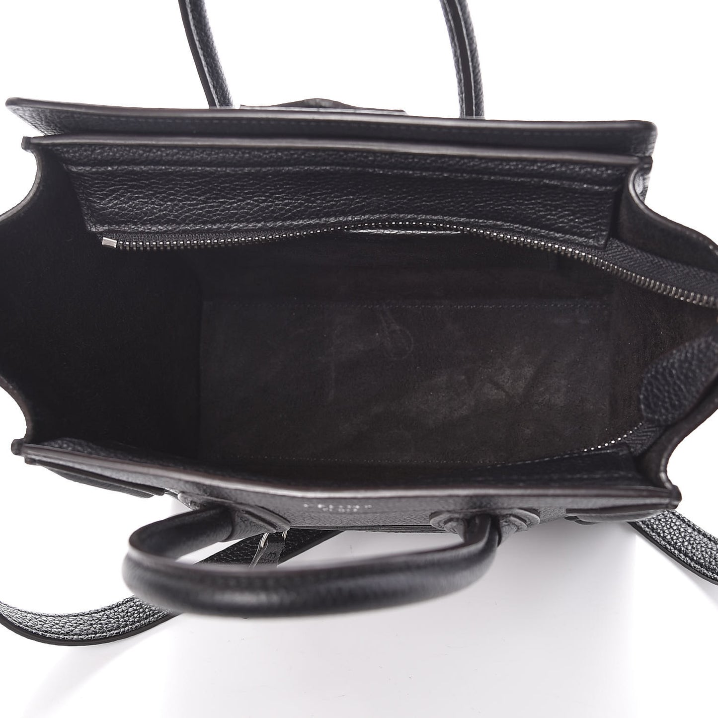 Drummed Calfskin Nano Luggage Black
