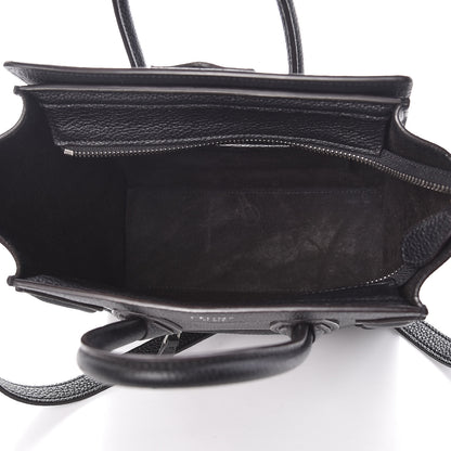 Celine Drummed Calfskin Nano Luggage Black 7 of 8