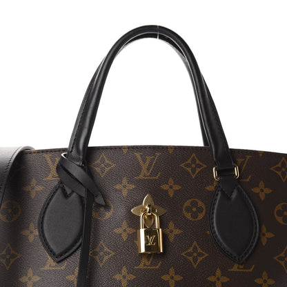 Louis Vuitton Monogram Flower Zipped Tote MM Black 10 of 10