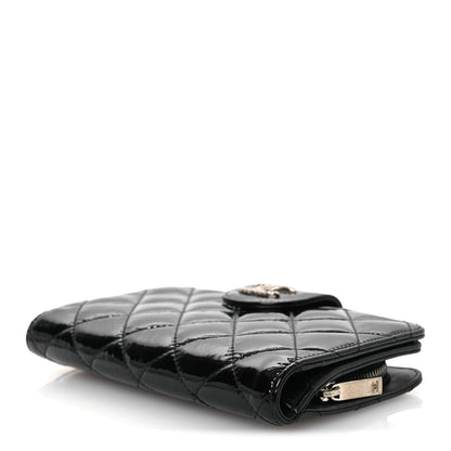 Chanel Patent Quilted Brilliant Zipped Pocket Wallet Black 4 of 11
