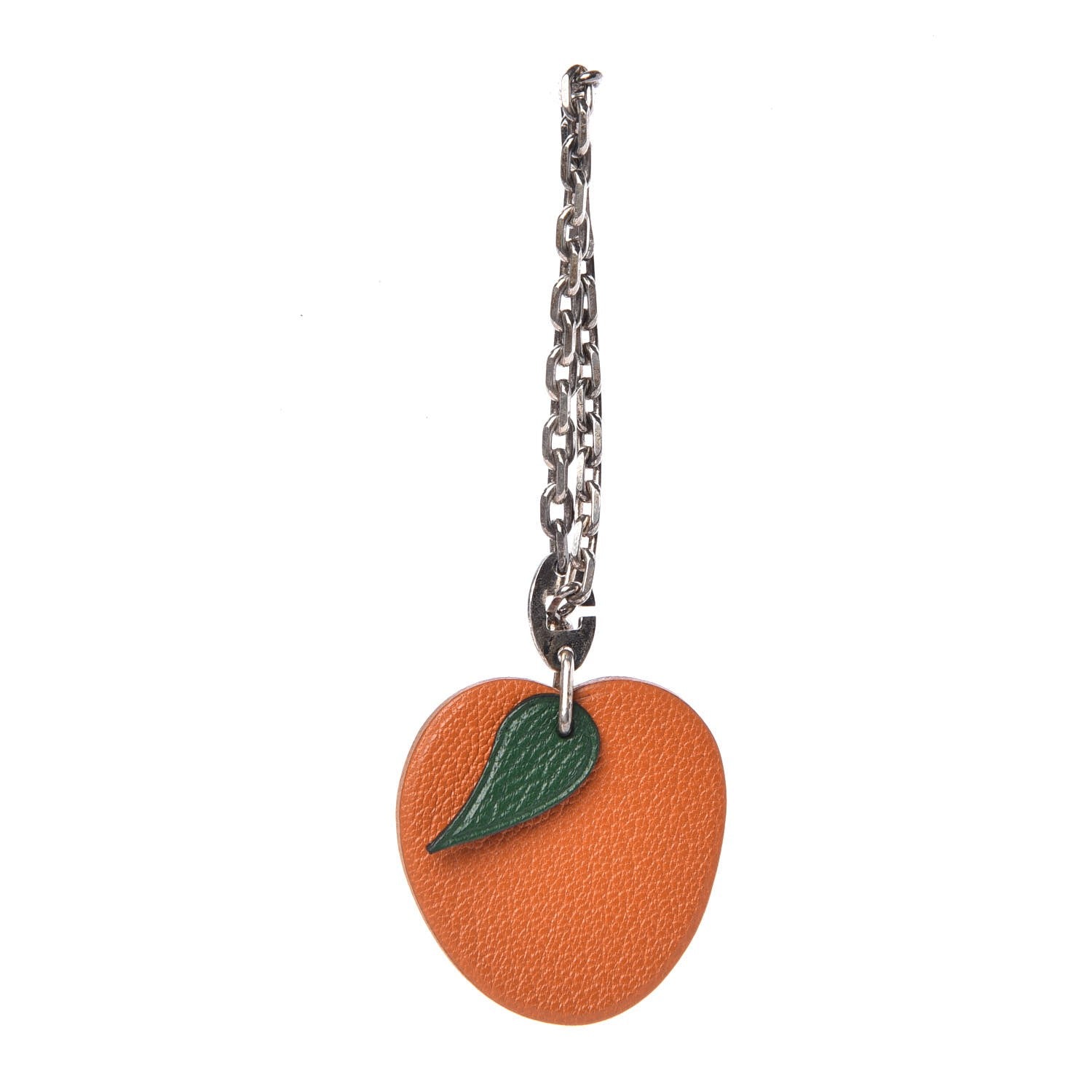 Hermes Chevre Mysore Orange Key Chain Bag Charm Orange 1 of 3