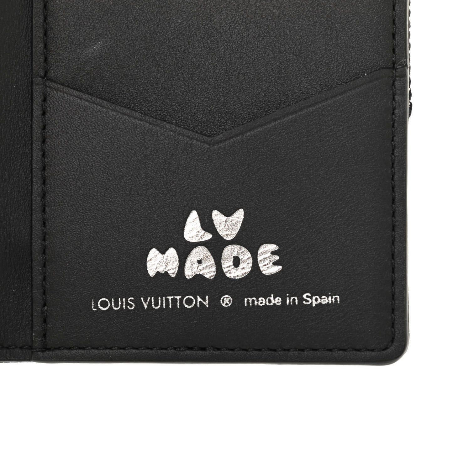X NIGO Taurillon Monogram Denim Drip Pocket Organizer Black