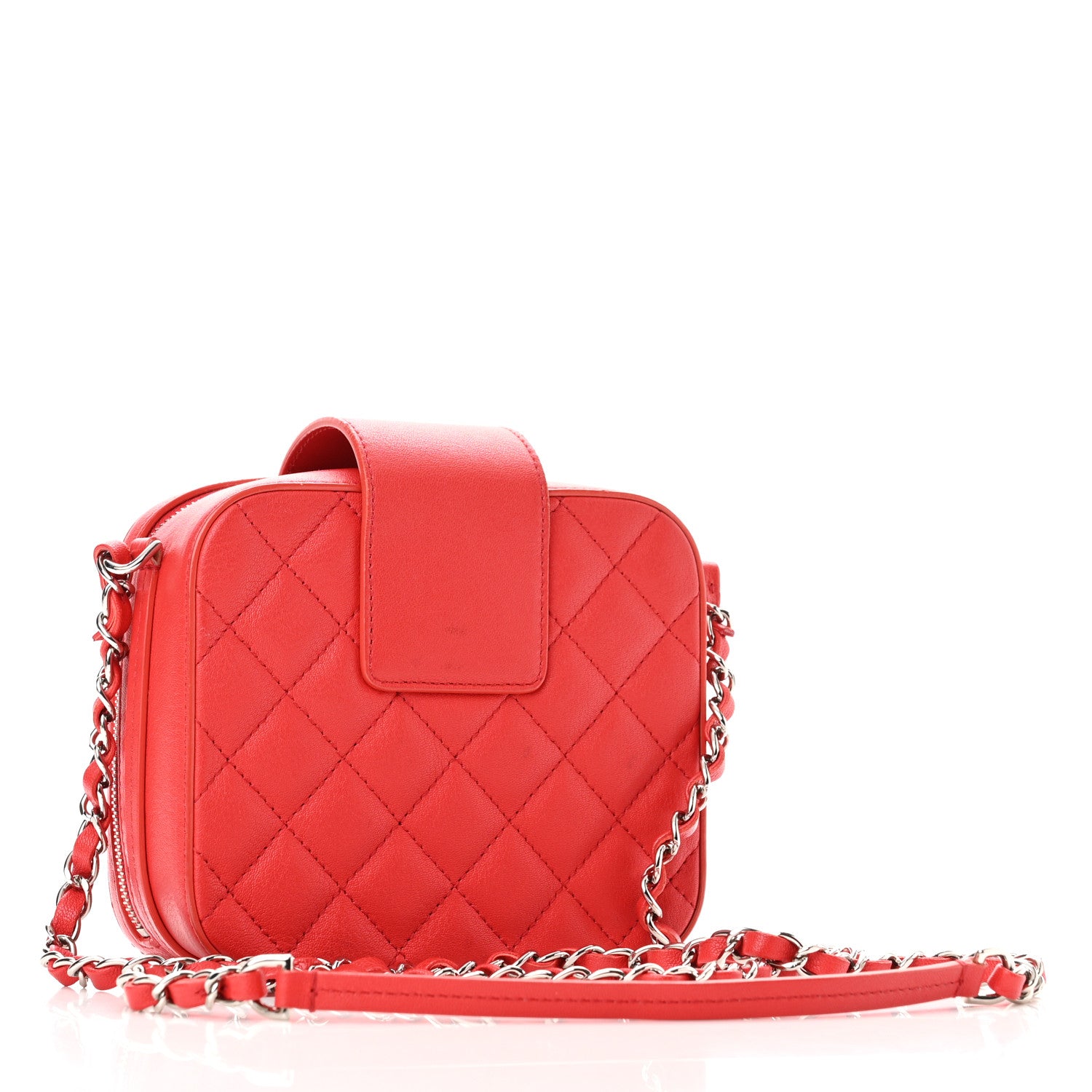 Chanel Lambskin Quilted Mini CC Box Camera Bag Red 3 of 14