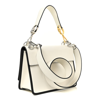 Fendi Vitello Century Velvet F is Fendi FF Embroidered Kan I Shoulder Bag White Black 2 of 15