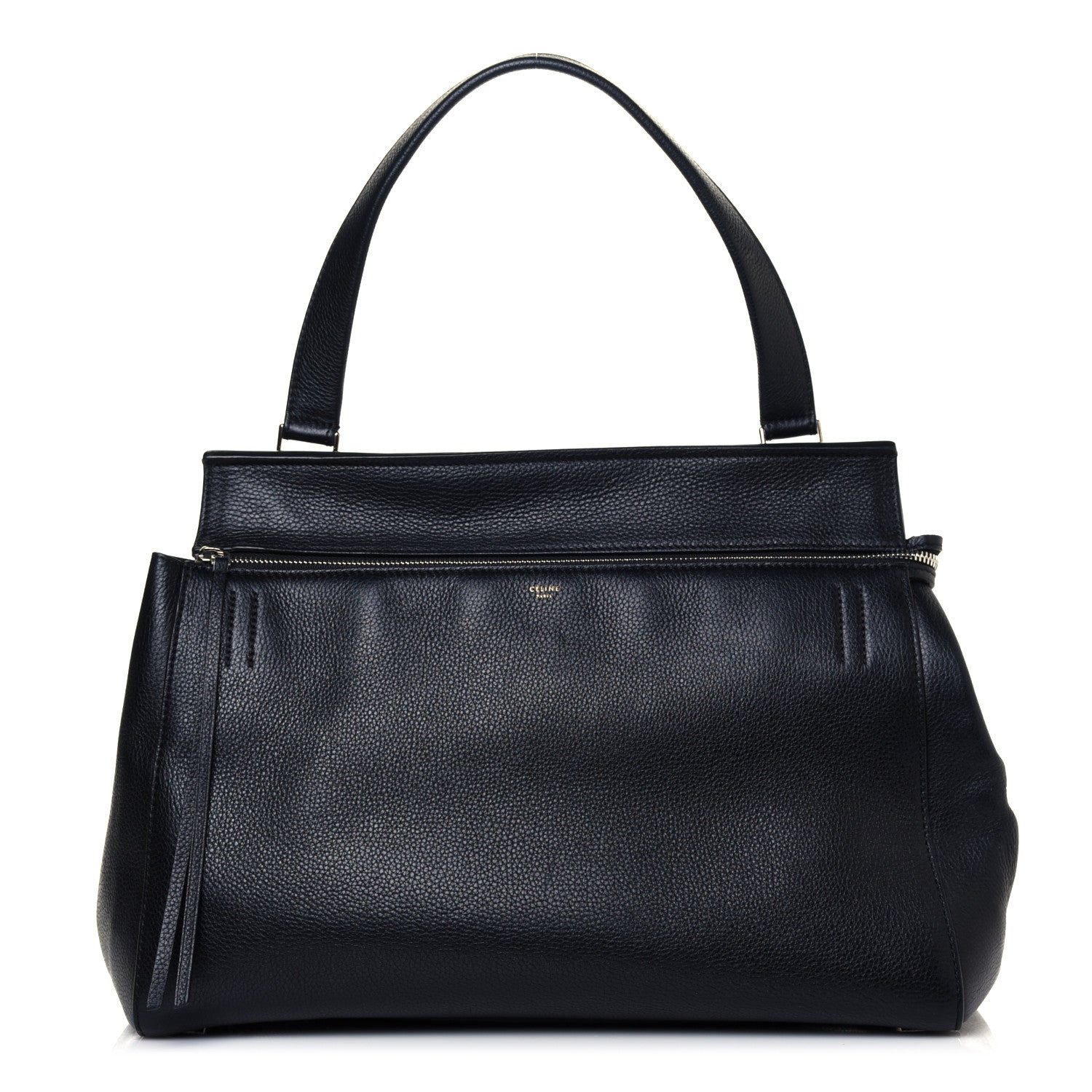 Celine Grained Calfskin Medium Edge Shoulder Bag Black 1 of 12