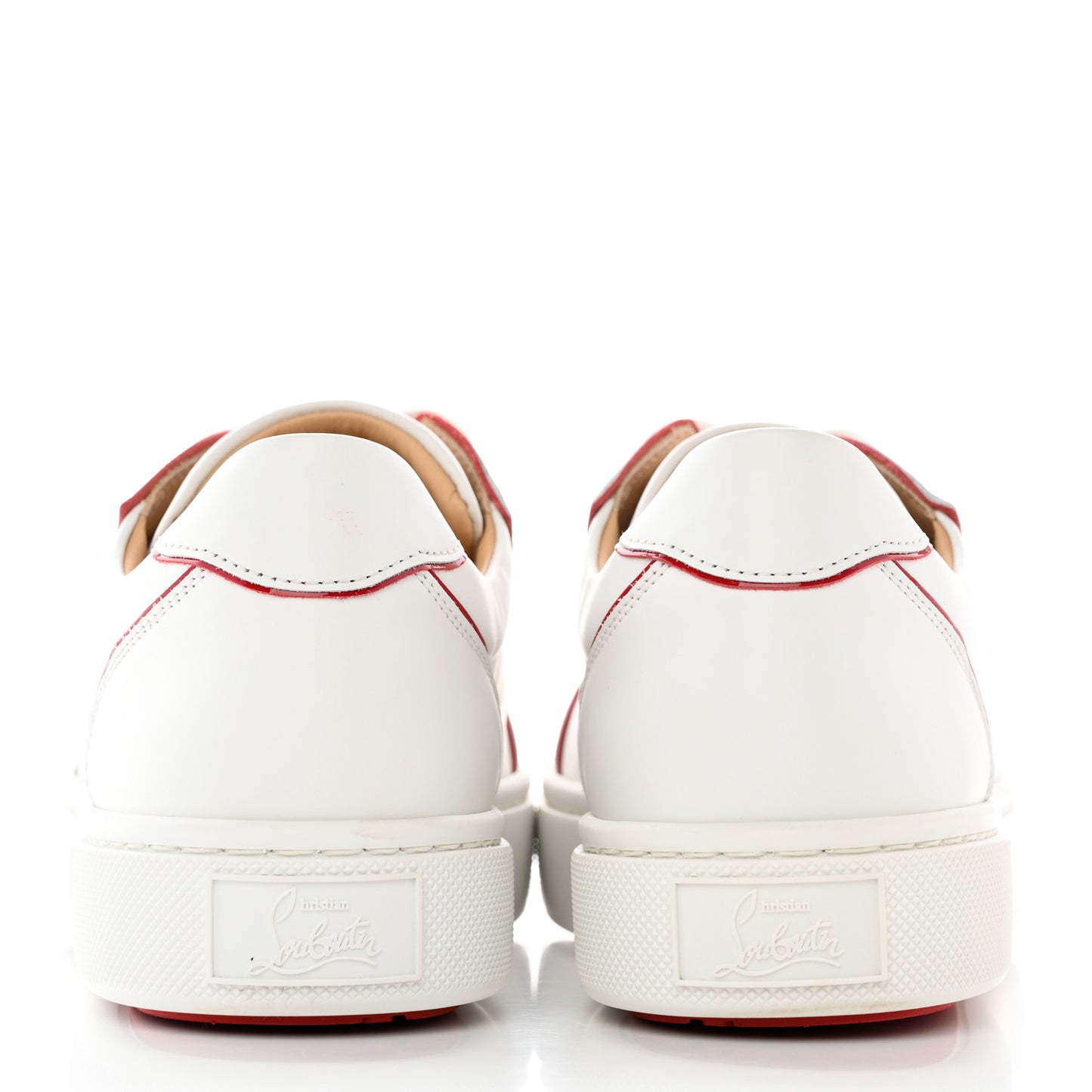 Calfskin Patent Vieirissima Flat Sneakers 38 White Loubi