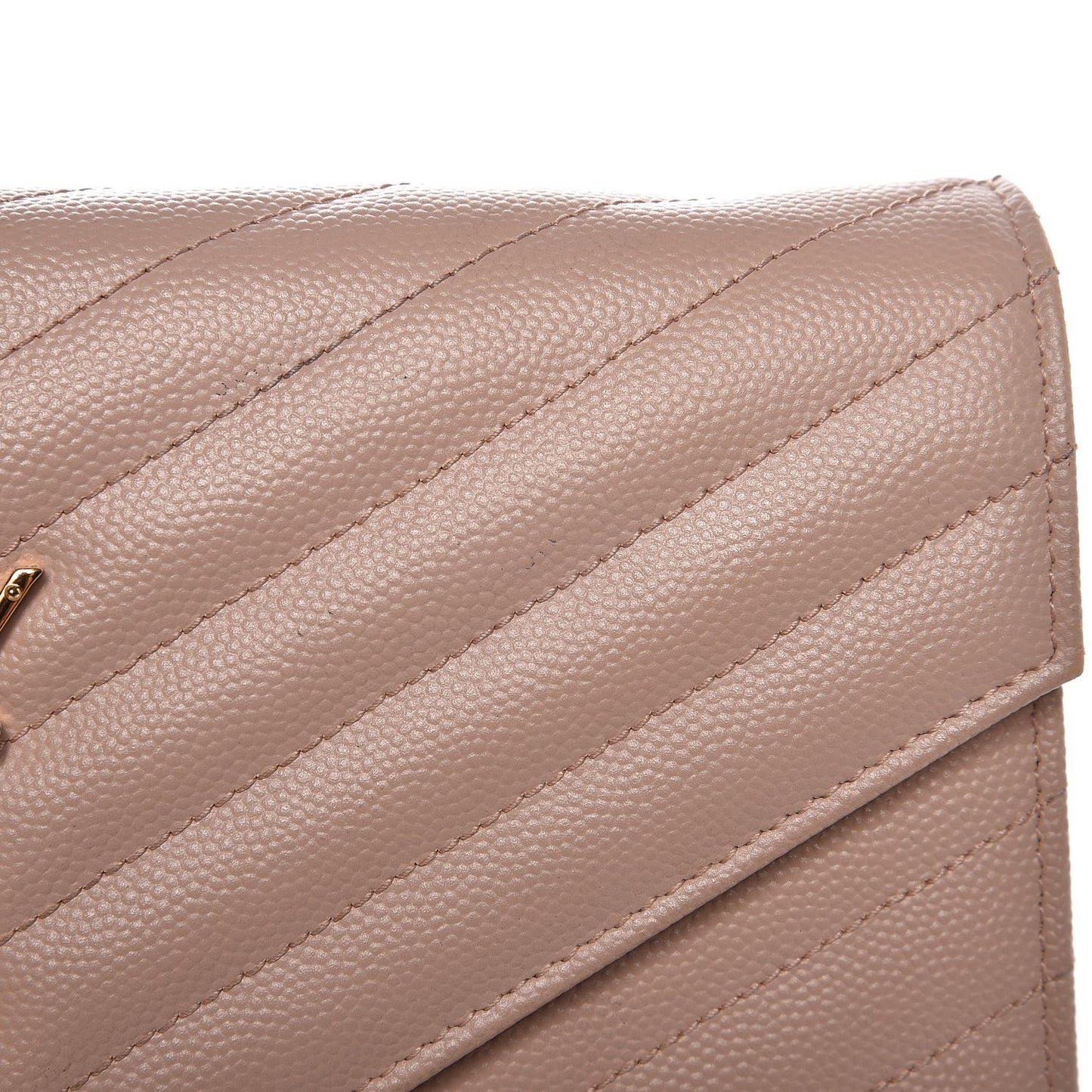 Grain De Poudre Matelasse Chevron Monogram Chain Wallet Pale Blush
