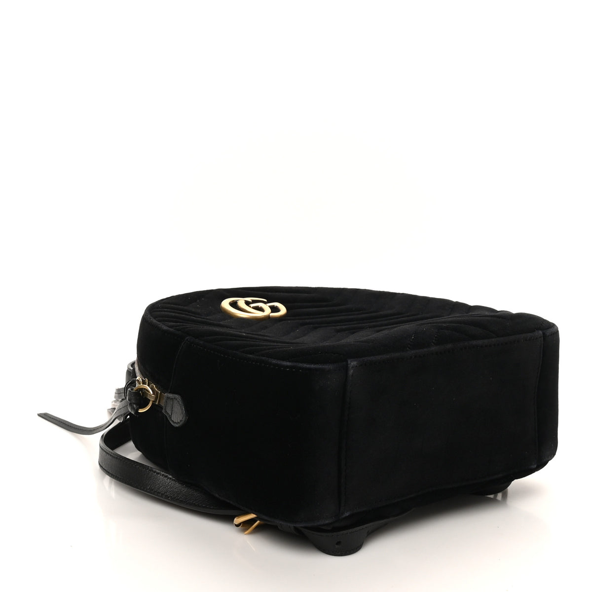 Authentic Black Gucci Velvet Matelasse GG Marmont Dome Backpack Gucci Velvet Matelasse GG Marmont Dome Backpack Black  main image 2
