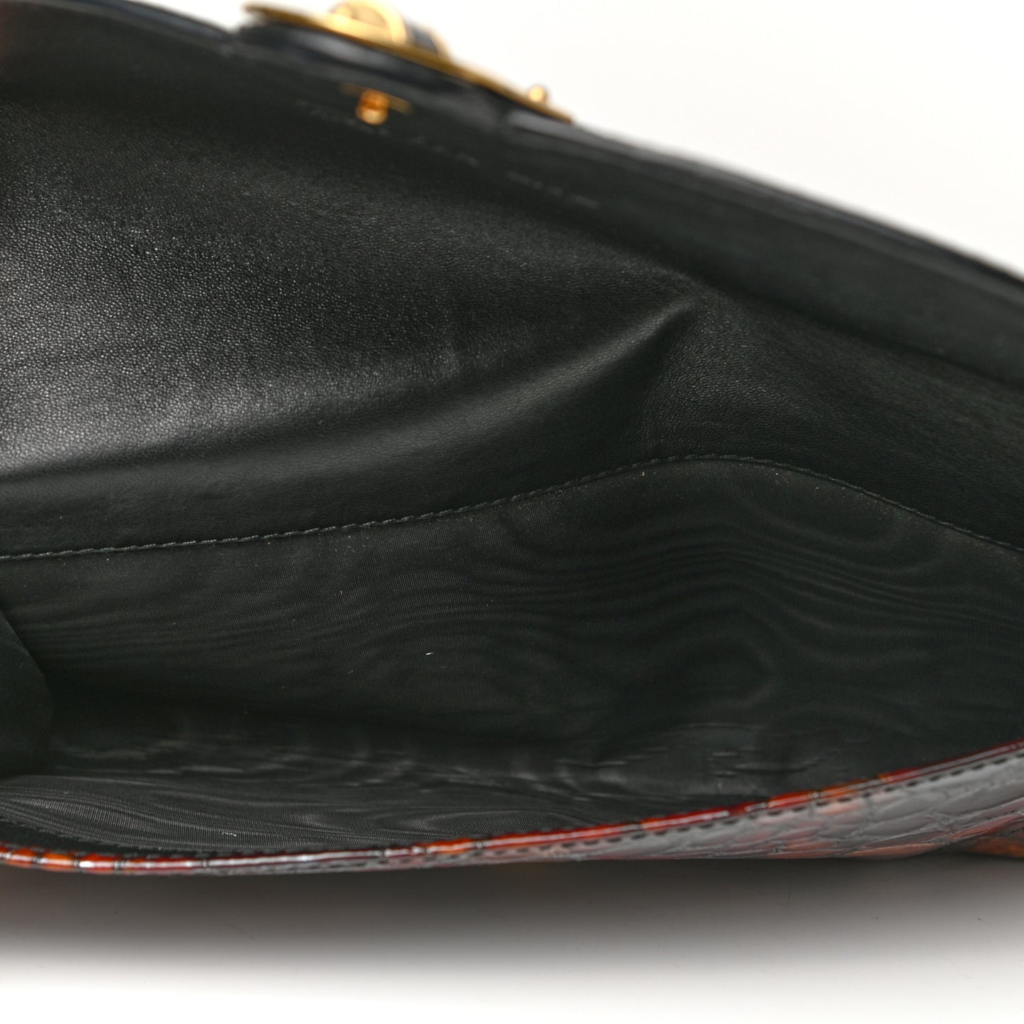 Calfskin Crocodile Embossed Clutch