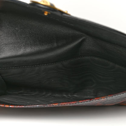 Alexander McQueen Calfskin Crocodile Embossed Clutch 5 of 9