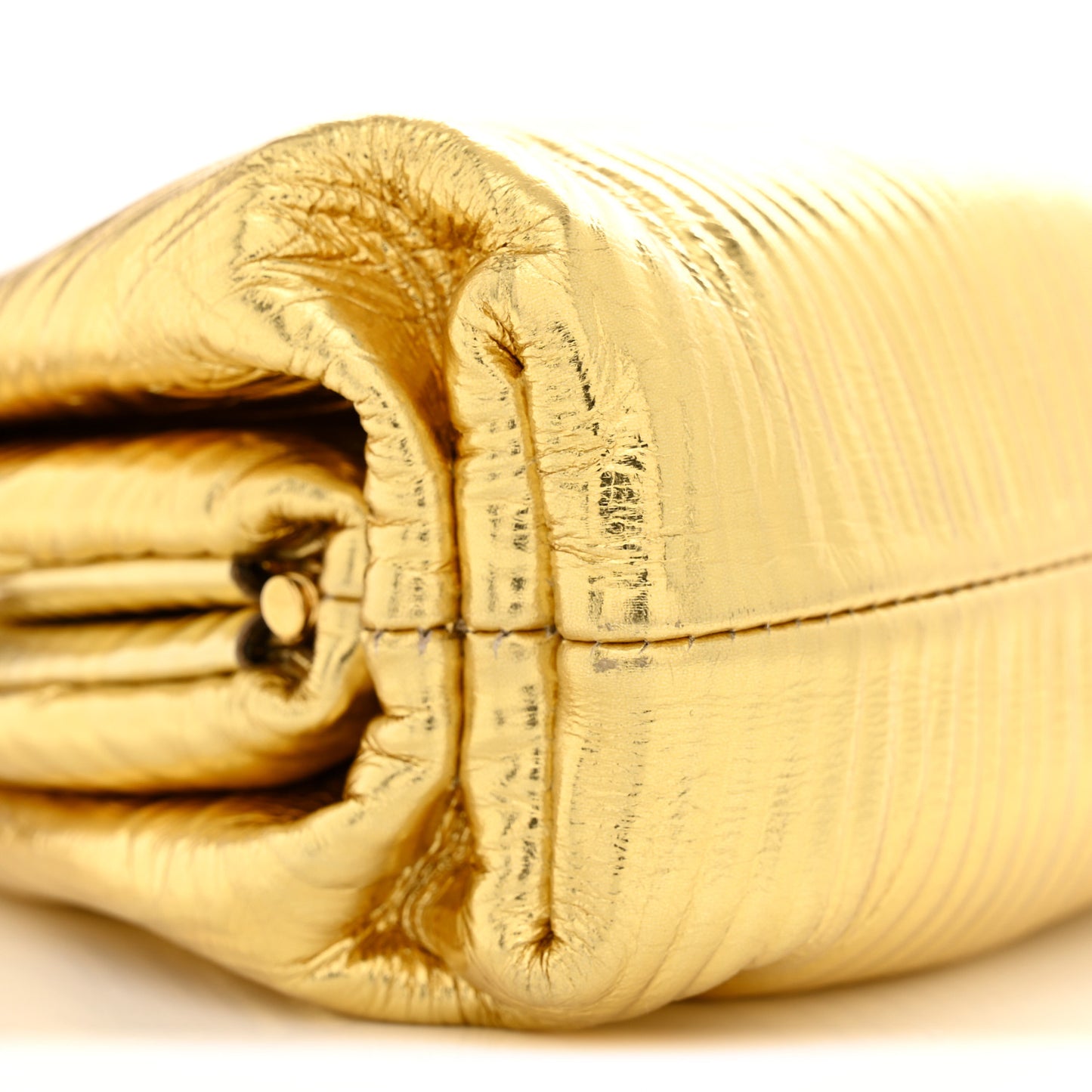 Metallic Bark Calfskin The Mini Pouch Gold